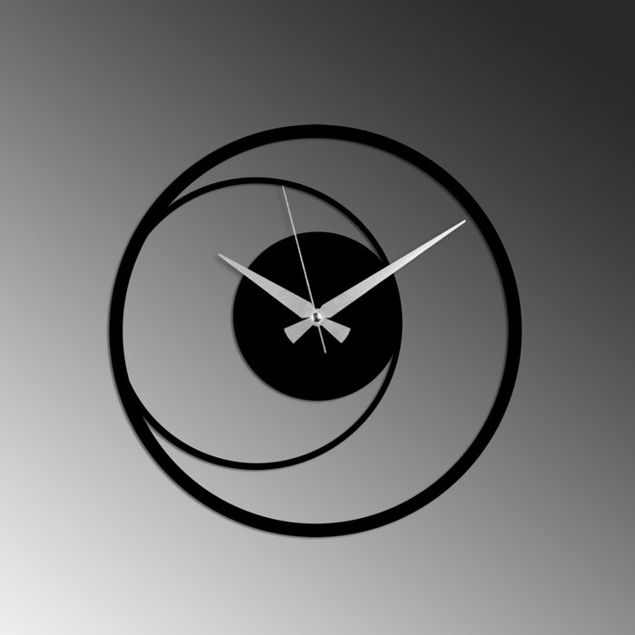 Wallity Circle 15 Reloj de Pared Decorativo de Metal Negro
